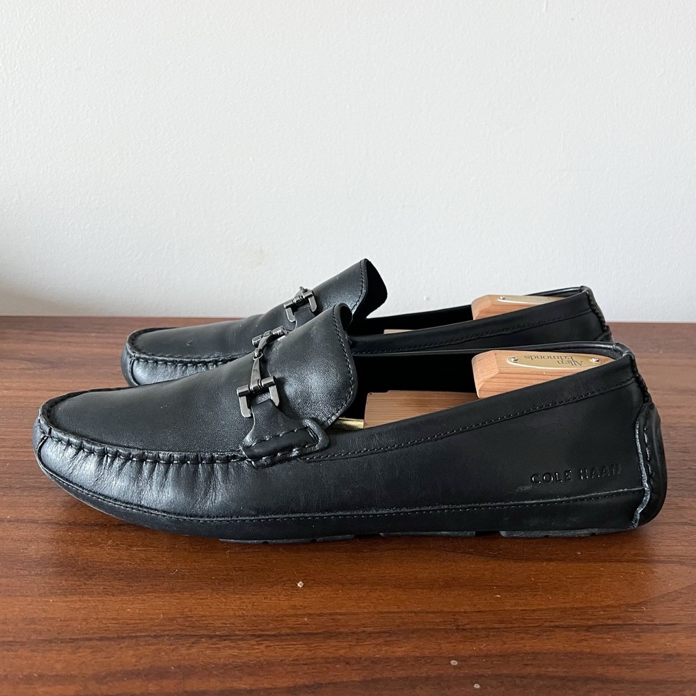 Cole Haan Wyatt Bit Driving Loafer Black Leather Mens Size 10.5M Luxury Classy - Picture 4 of 9